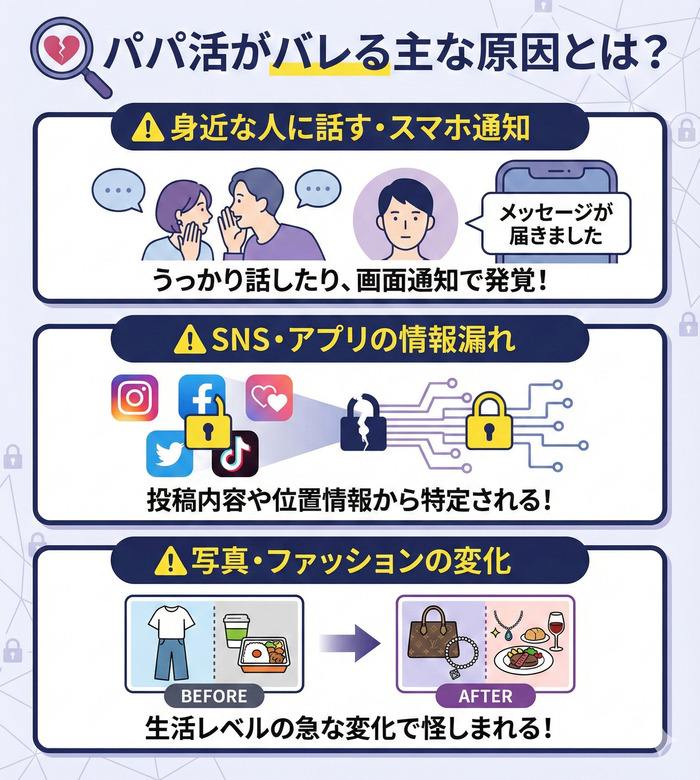 パパ活がバレる主な原因とは？