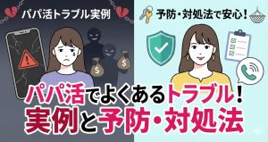 パパ活でよくあるトラブル7選！実例と予防・対処法をパパ活女子がやさしく解説