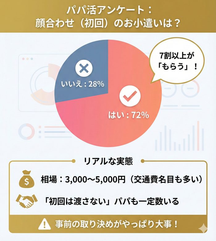 質問①：顔合わせ（初回）でもお小遣いをもらっている？
