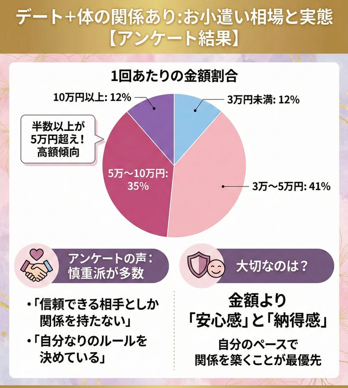 質問③：デート＋体の関係ありの場合のお小遣いは？